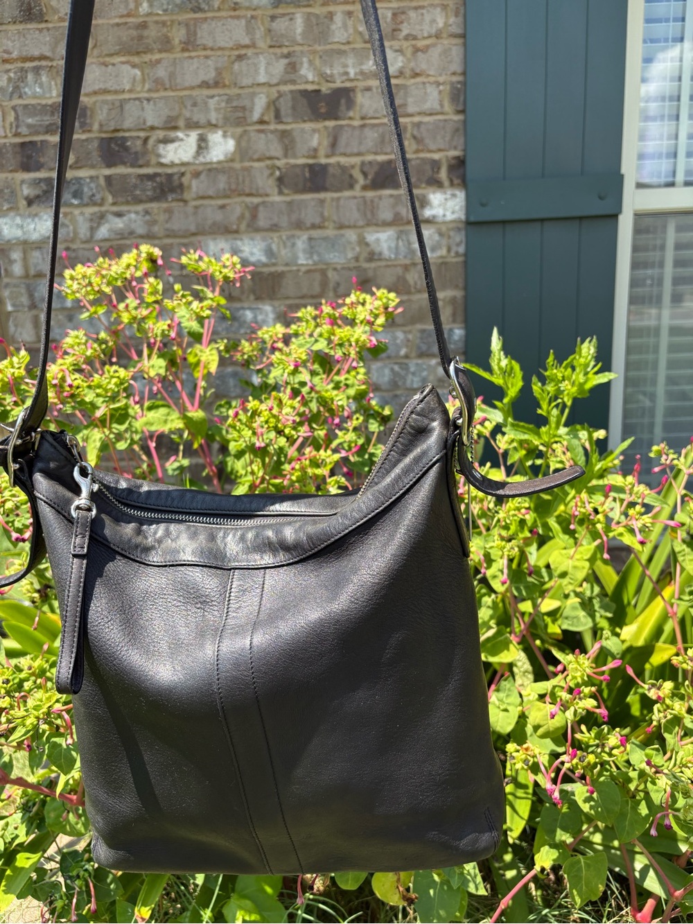 Vtg Coach Black Leather Hobo Shoulder Bag 9188⁠
